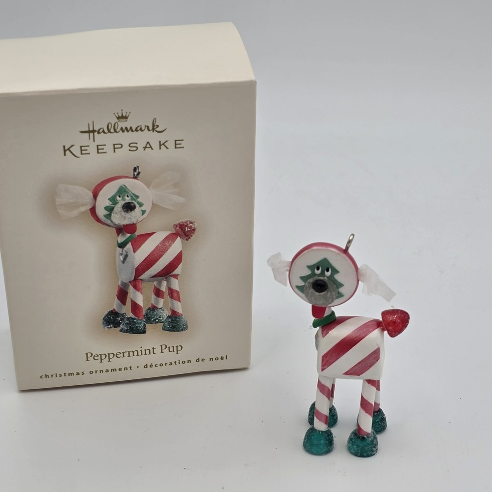 Hallmark 2007 Keepsake Christmas Ornament Peppermint Candy Gumdrop ‎ Dog A3